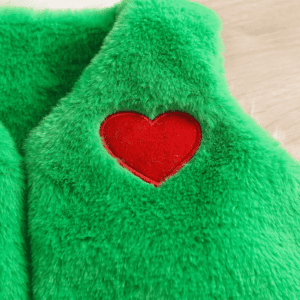 Girls Christmas Dress & Green Plush Vest - Image 4