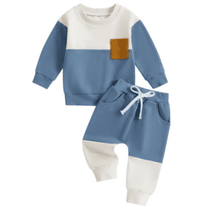 Boys Contrast Color Sweatshirt & Pants Set - Image 9