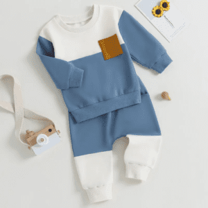 Boys Contrast Color Sweatshirt & Pants Set - Image 8