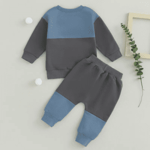Boys Contrast Color Sweatshirt & Pants Set - Image 3