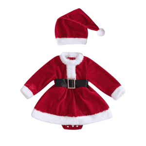 Christmas Velvet Romper & Hat - Image 14