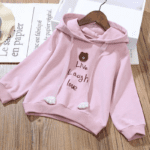 Girls Bear Hoodie & Plaid Skirt Set - Image 4