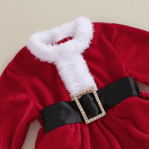 Christmas Velvet Romper & Hat - Image 5