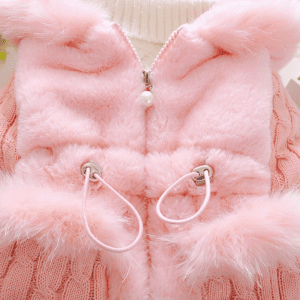 Girls Plush Hooded Winter Jacket - Image 6