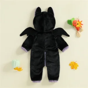 Baby Black Cat Costume Romper with Wings - Image 4