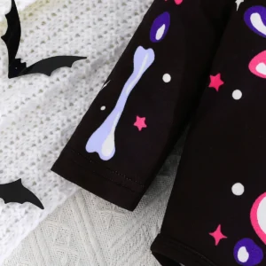 Baby Girl Halloween Skeleton Outfit with Tulle Skirt & Bow Headband - Image 17