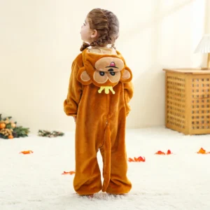 Monkey Baby Onesie with Crown – Plush Hooded Costume - Image 5