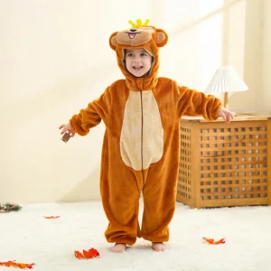 Monkey Baby Onesie with Crown – Plush Hooded Costume - Image 6
