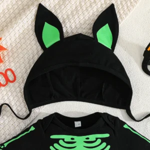 Baby Bat Skeleton Costume Romper with Hat - Image 11