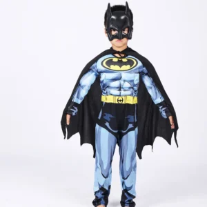 Kids Batman Costume with Mask & Cape - Image 7