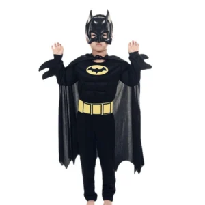 Kids Batman Costume with Mask & Cape - Image 4