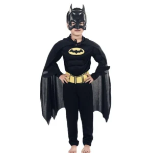 Kids Batman Costume with Mask & Cape - Image 3